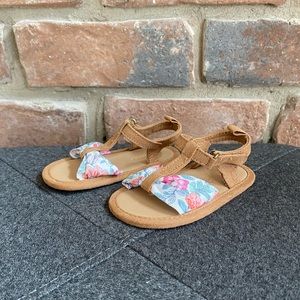 12-18M Like New! Old Navy Sandals - Floral with Brown Straps